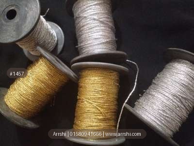 জরি সুতা - ডাবল প্যাঁচানো - সিলভার/গোল্ডেন